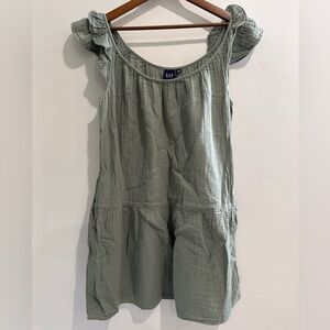 GAP Green 100%‎ Cotton Summer Boho Cottagecore Mini Dress Size M